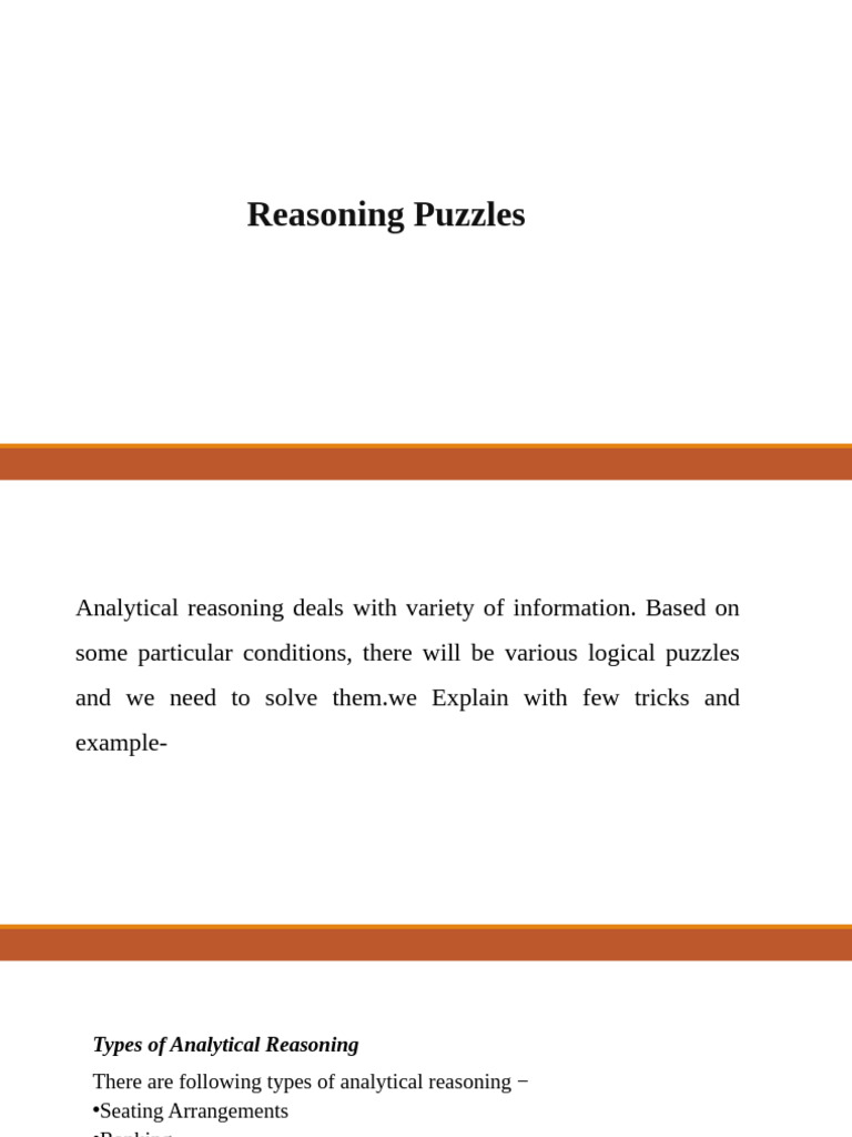 Analytical Puzzles | PDF