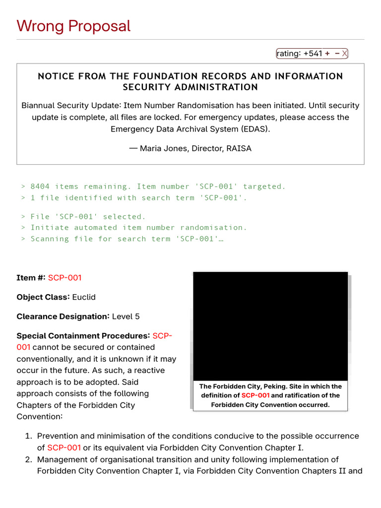SCP-001: The Forbidden City Proposal | PDF