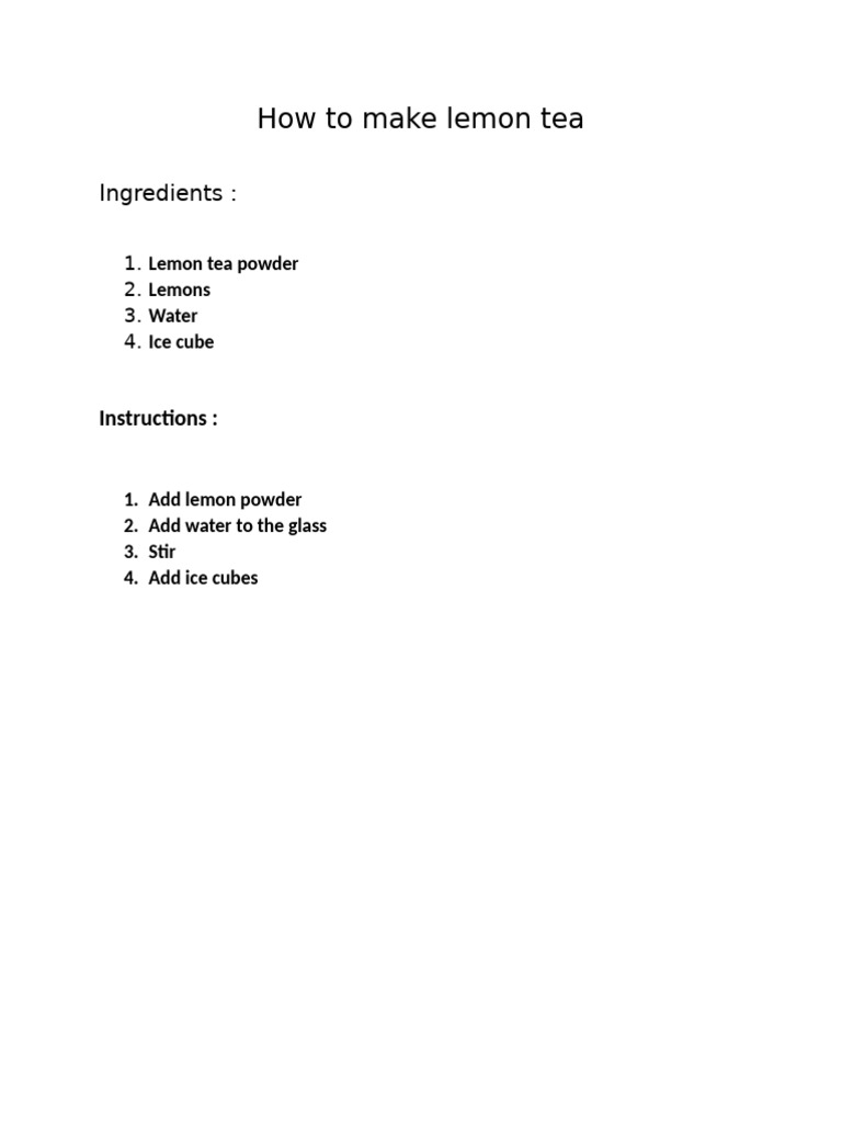 Lemon Tea | PDF