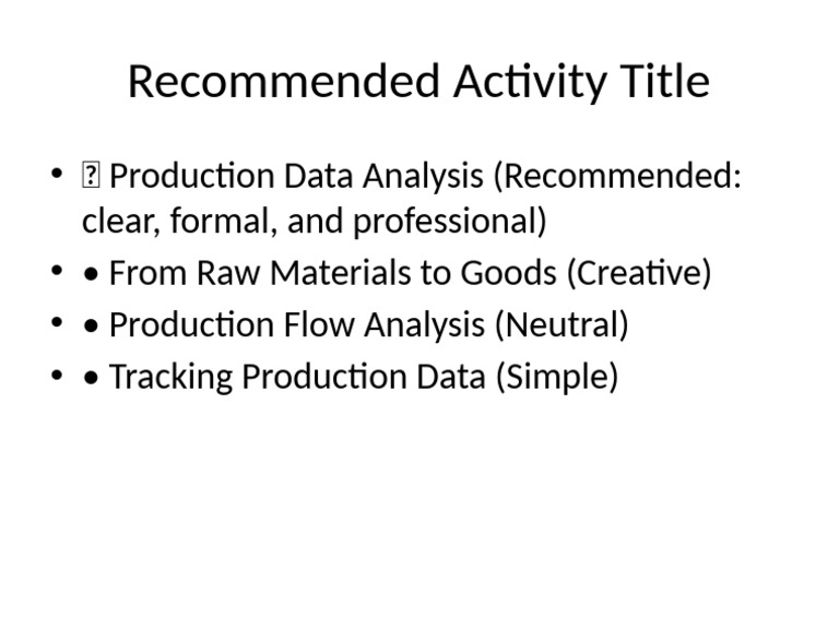 Recommended Activity Title | PDF