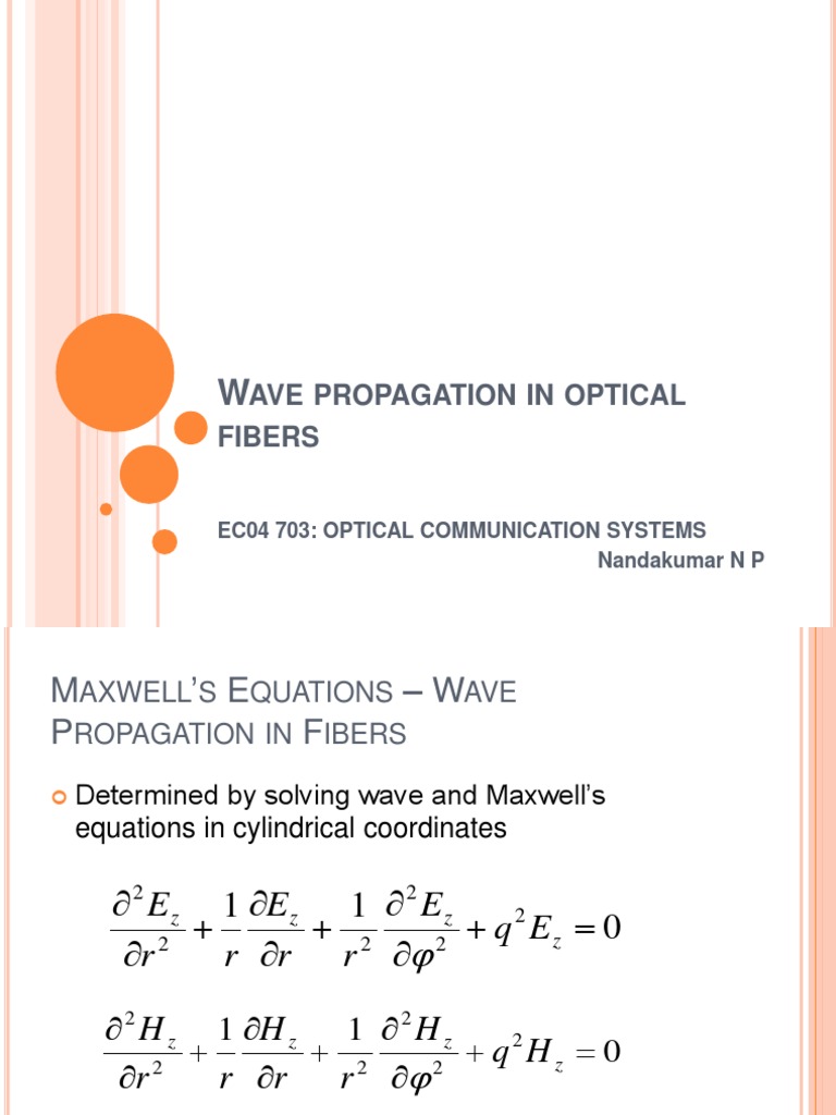 Wave Propagation in Optical Fibers | PDF | Normal Mode | Waves