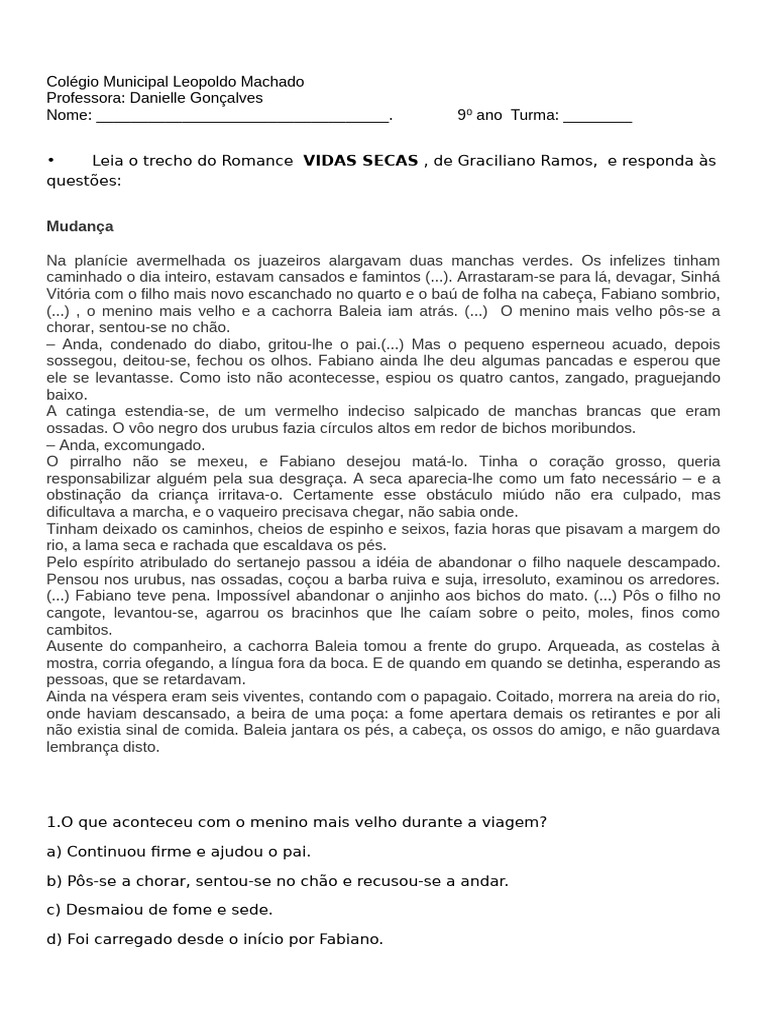 Interpretação de Texto para o 9 Ano Do Ensino Fundamental | PDF