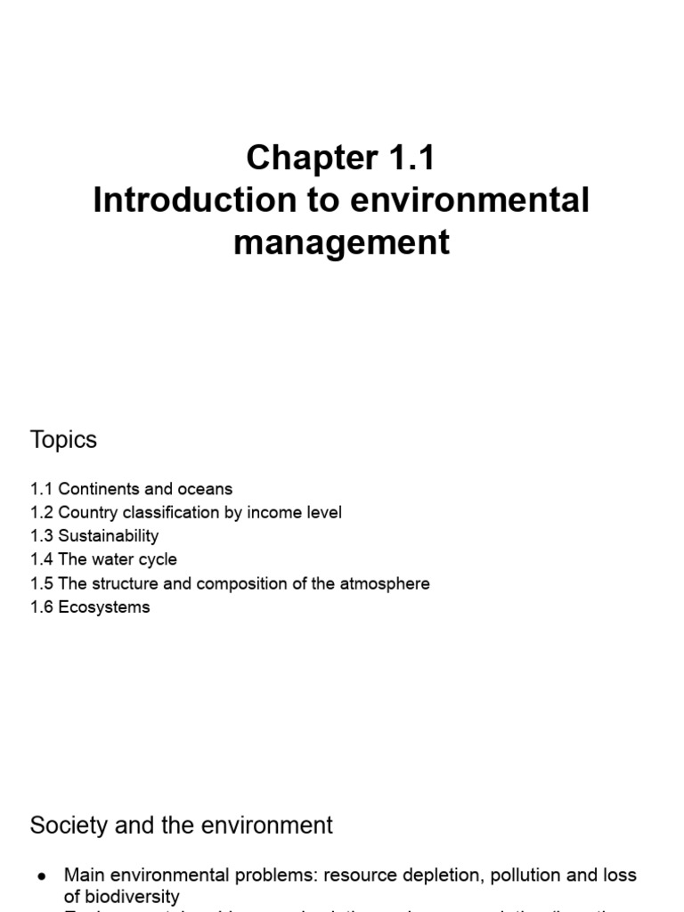 Chapter 1.1 Introduction To Environmental Management UPDATED | PDF ...