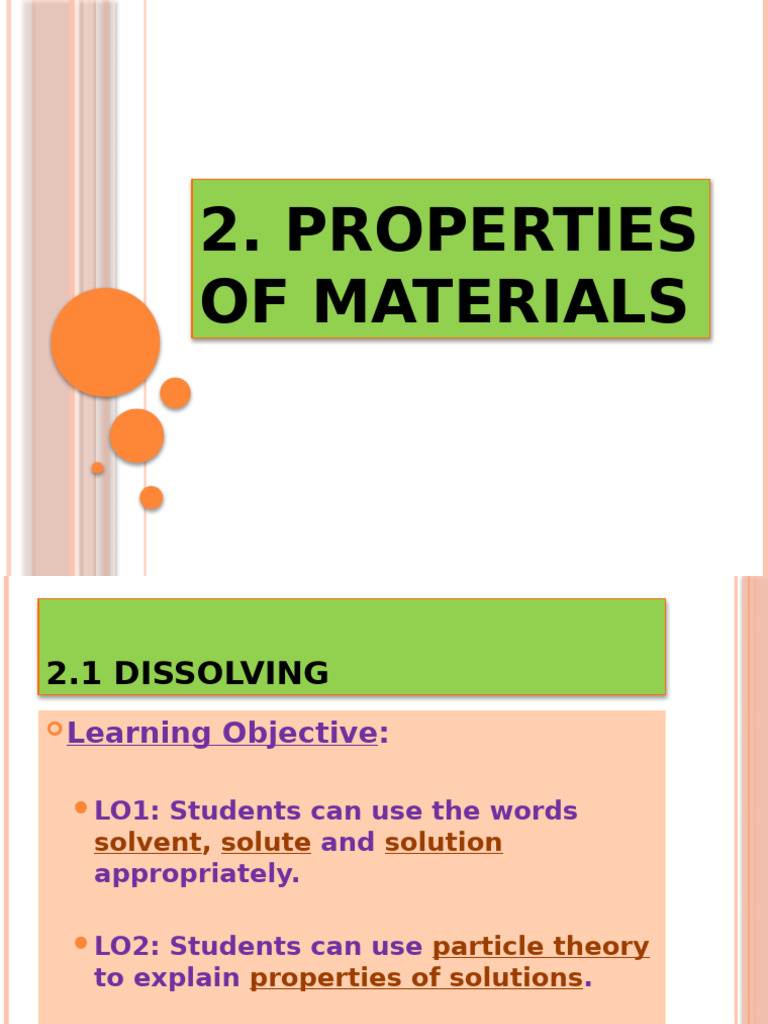 Chapter 2 Properties of Materials | PDF | Solubility | Physical Sciences