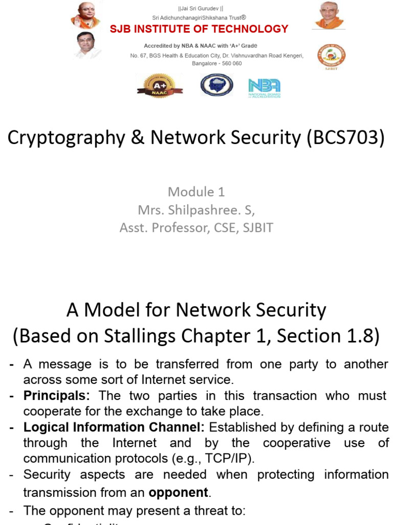 BCS703: Cryptography & Network Security Notes | PDF | Cryptography ...