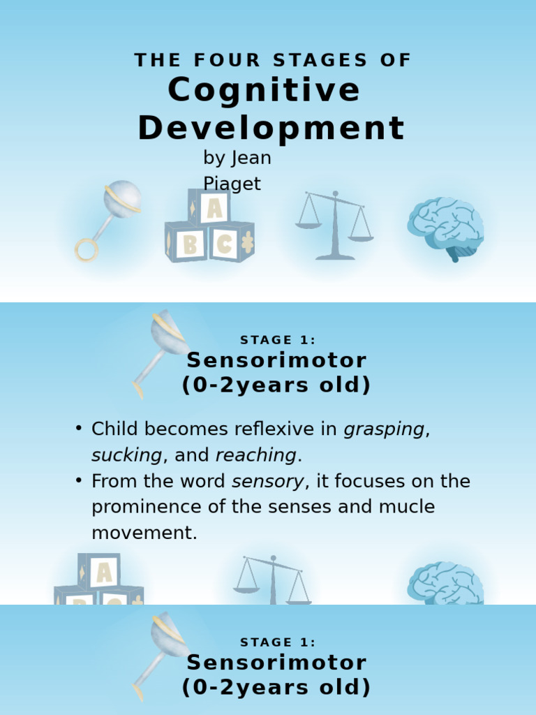 Piaget's Four Stages of Cognitive Development | PDF | Behavioural ...