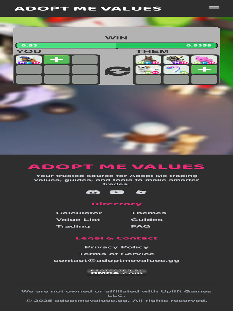 Calculator - Adopt Me Values | PDF