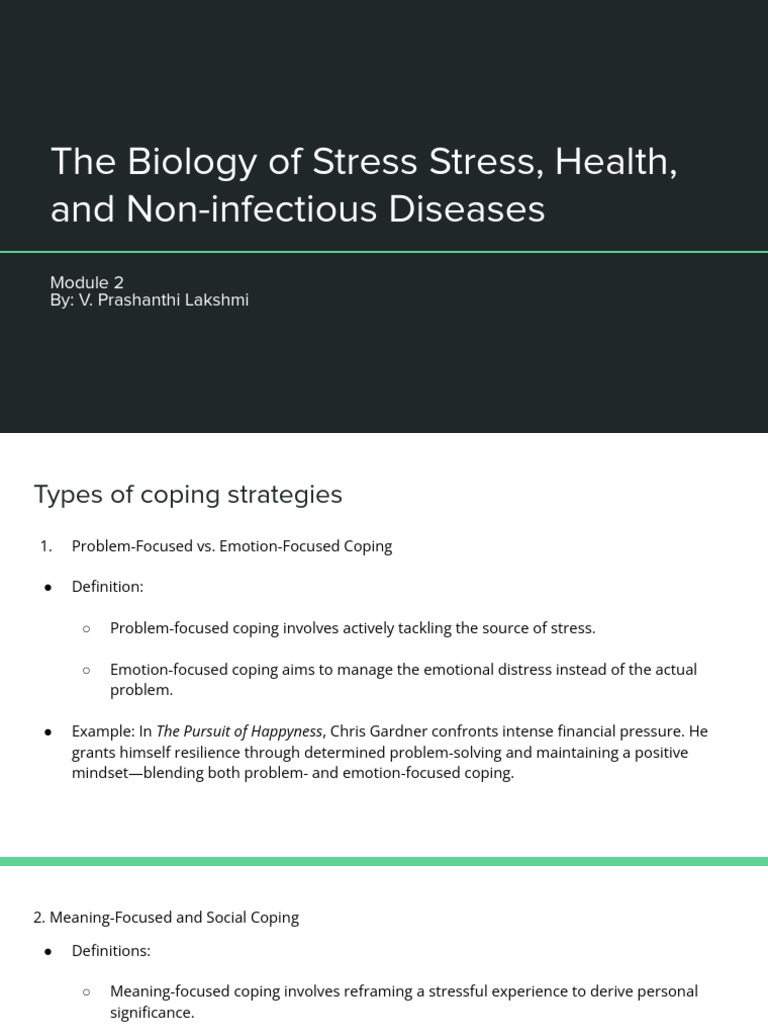 The Biology of Stress Stress, Health, and Non-Infectious Diseases | PDF ...