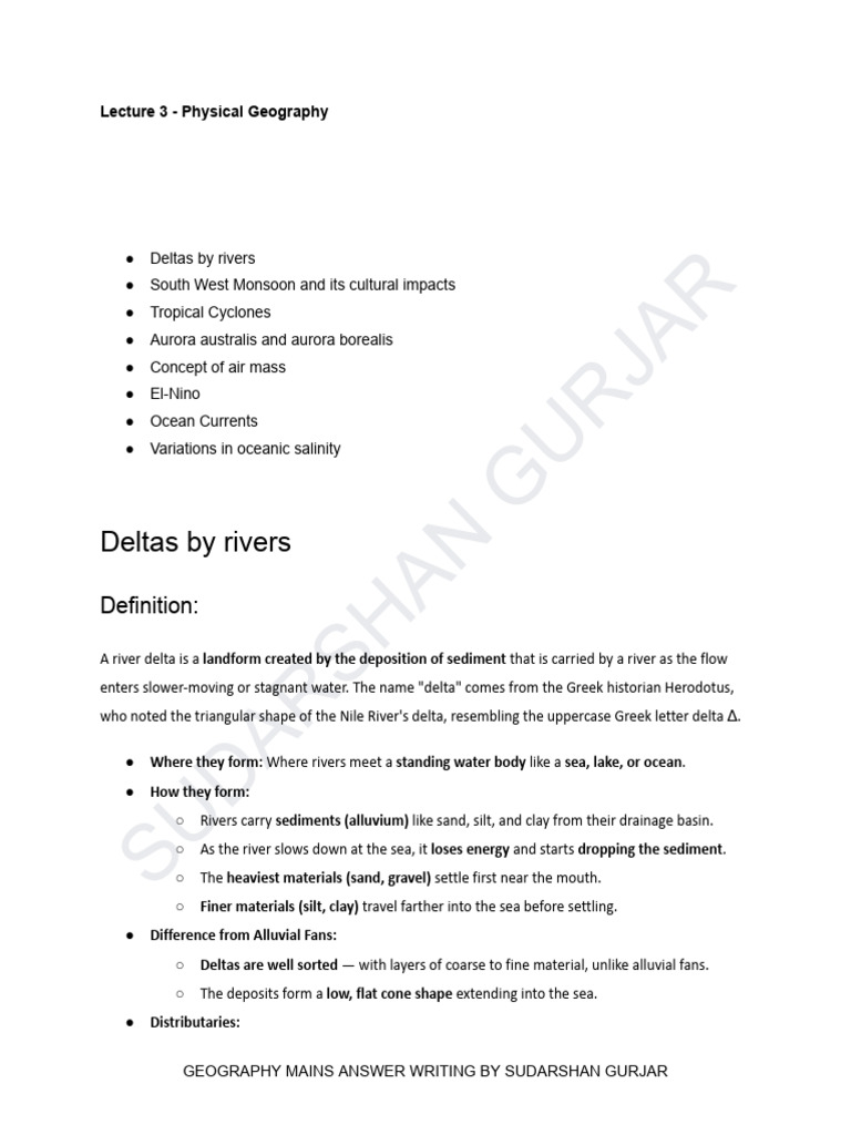 Understanding River Deltas and Their Formation | PDF | Tropical ...