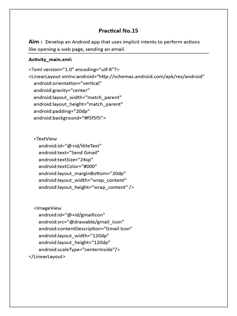 Android App Using Implicit Intents | PDF