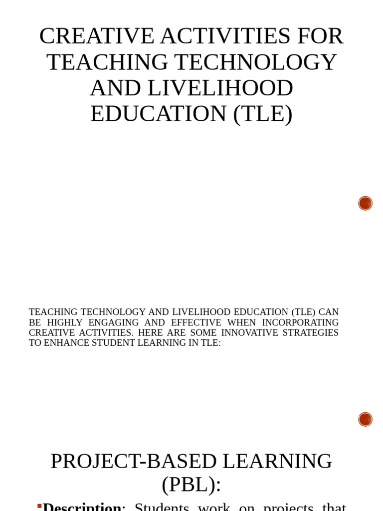 Creative Activities For Teaching Technology and Livelihood Education | PDF