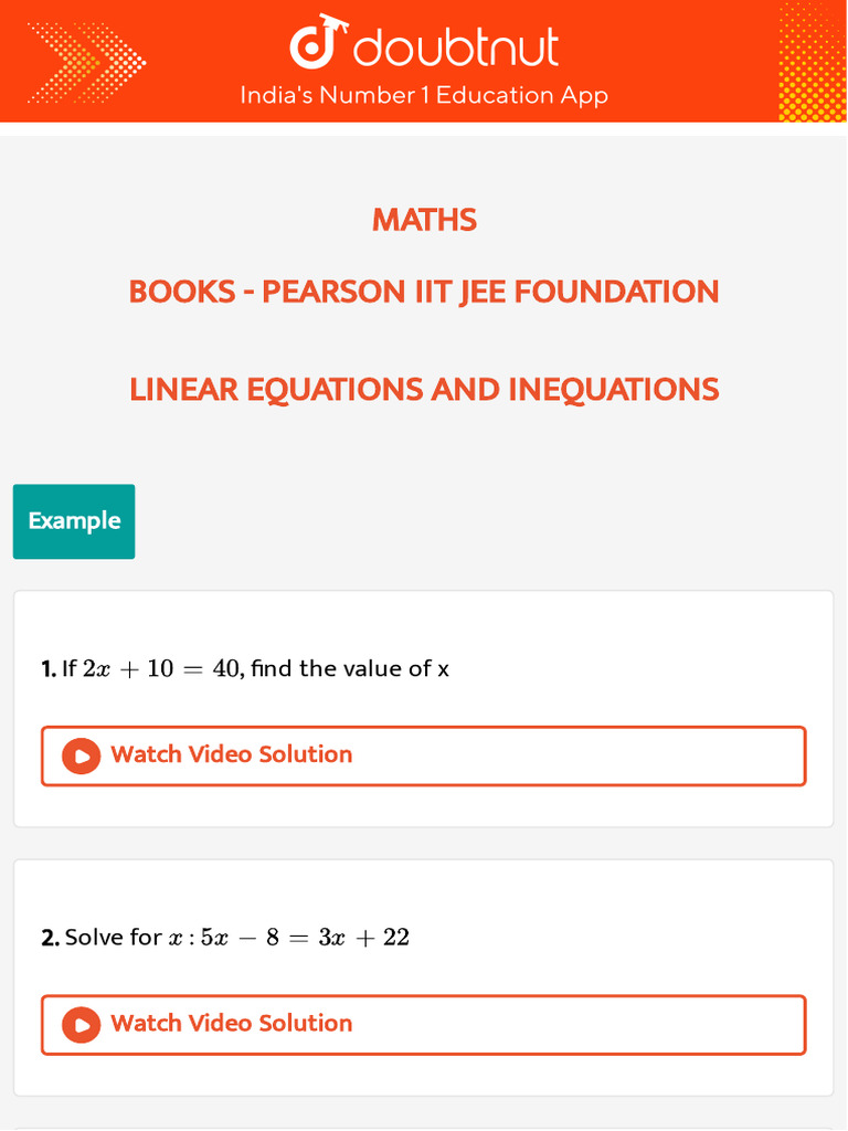 Linear Equations and Inequations Guide | PDF | Mathematics | Numbers