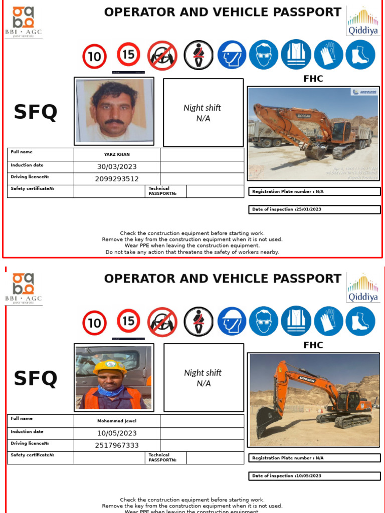 Operator and Vehicle Safety Passport | PDF | Transport | Vehicles