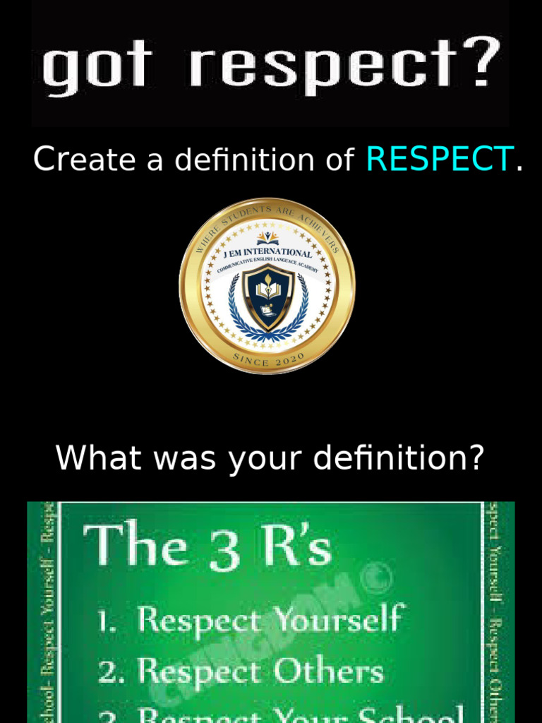 Lesson 1 Respect | PDF