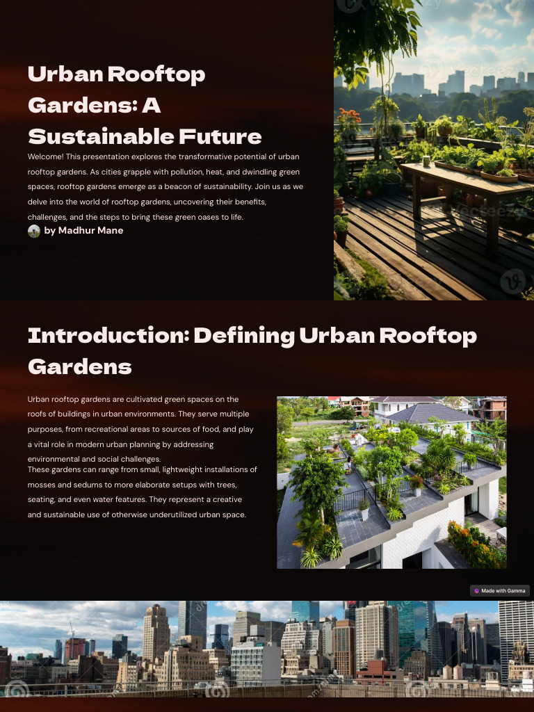 Urban Rooftop Gardens for Sustainability | PDF | Roof | Urban Agriculture