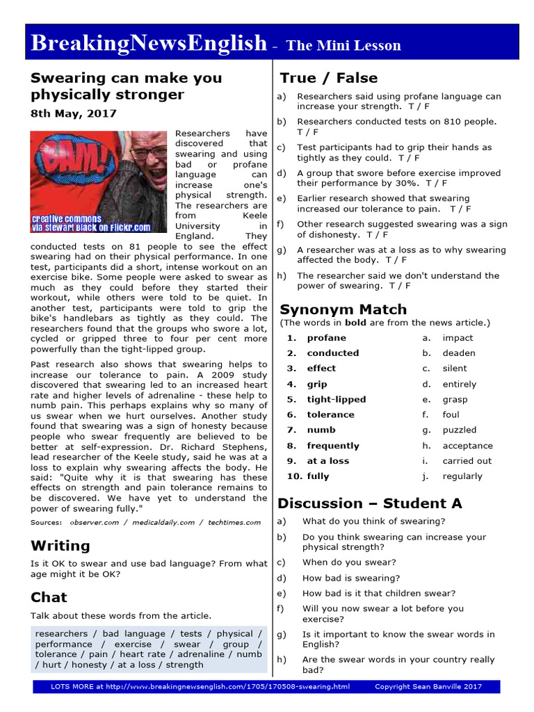 170508 Swearing m | PDF | Profanity