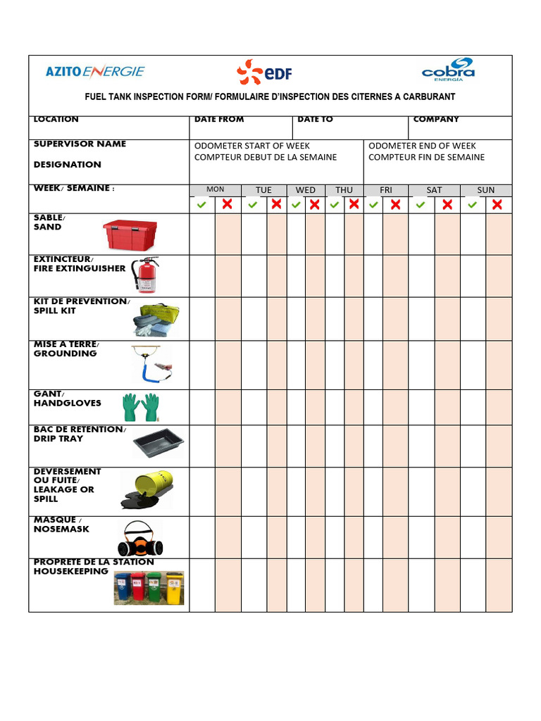 Fuel Tank Inspection Form | PDF