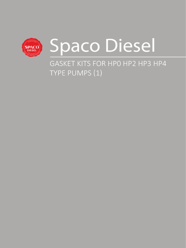 Gasket Kits for HP0-HP4 Pumps | PDF