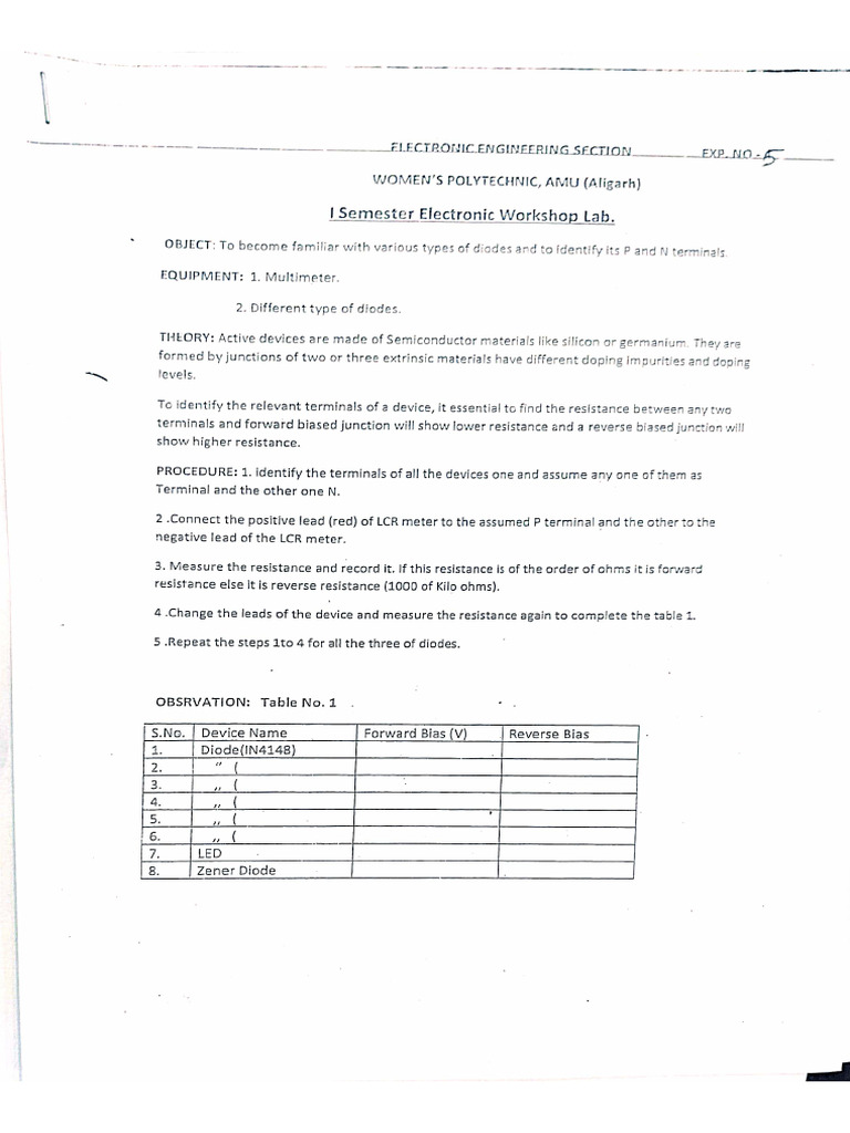 Experiment No. 5 | PDF