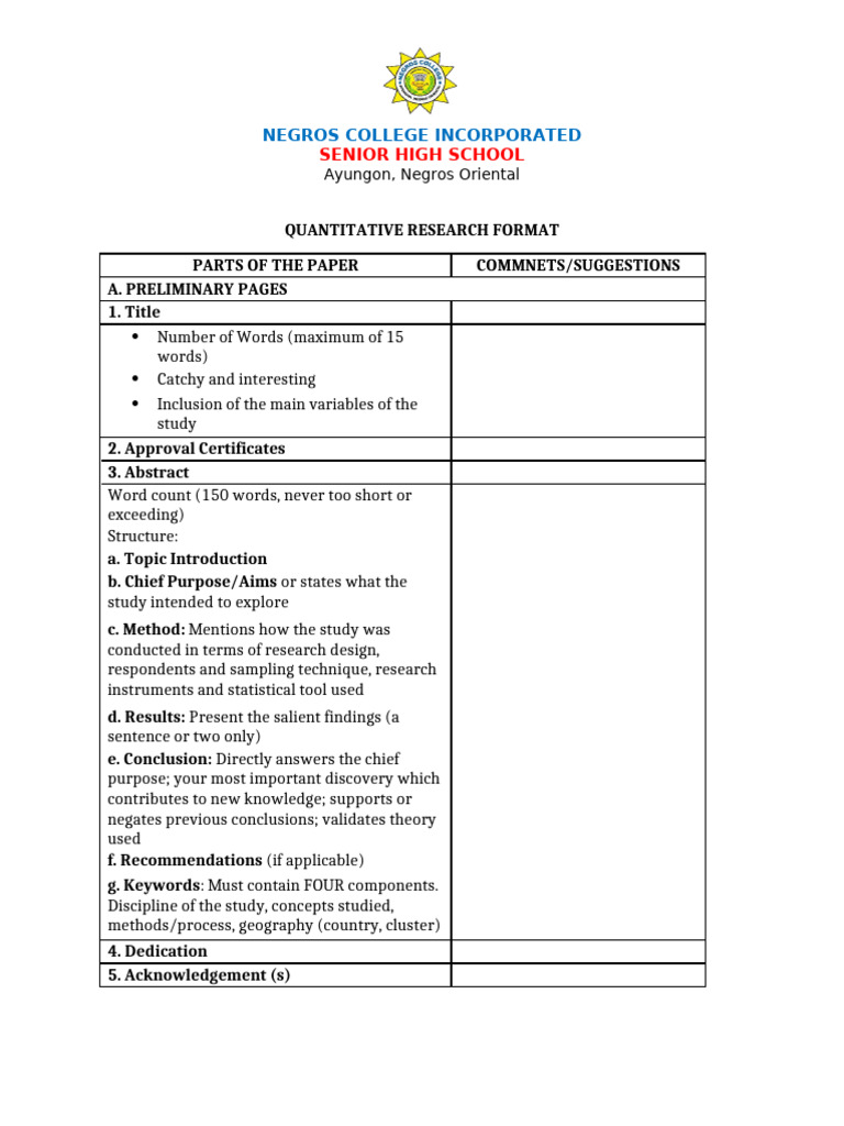 Senior High School Research Format Guide | PDF | Theory | Scientific Method