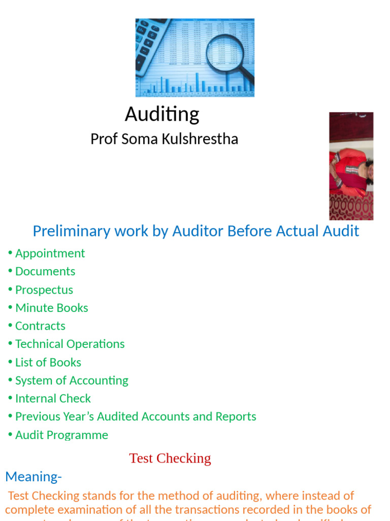 Understanding Test Checking in Auditing | PDF | Audit | Financial Audit