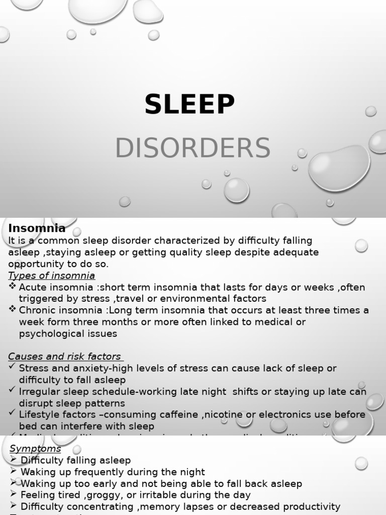 Sleep Disorders | PDF | Sleep Apnea | Insomnia