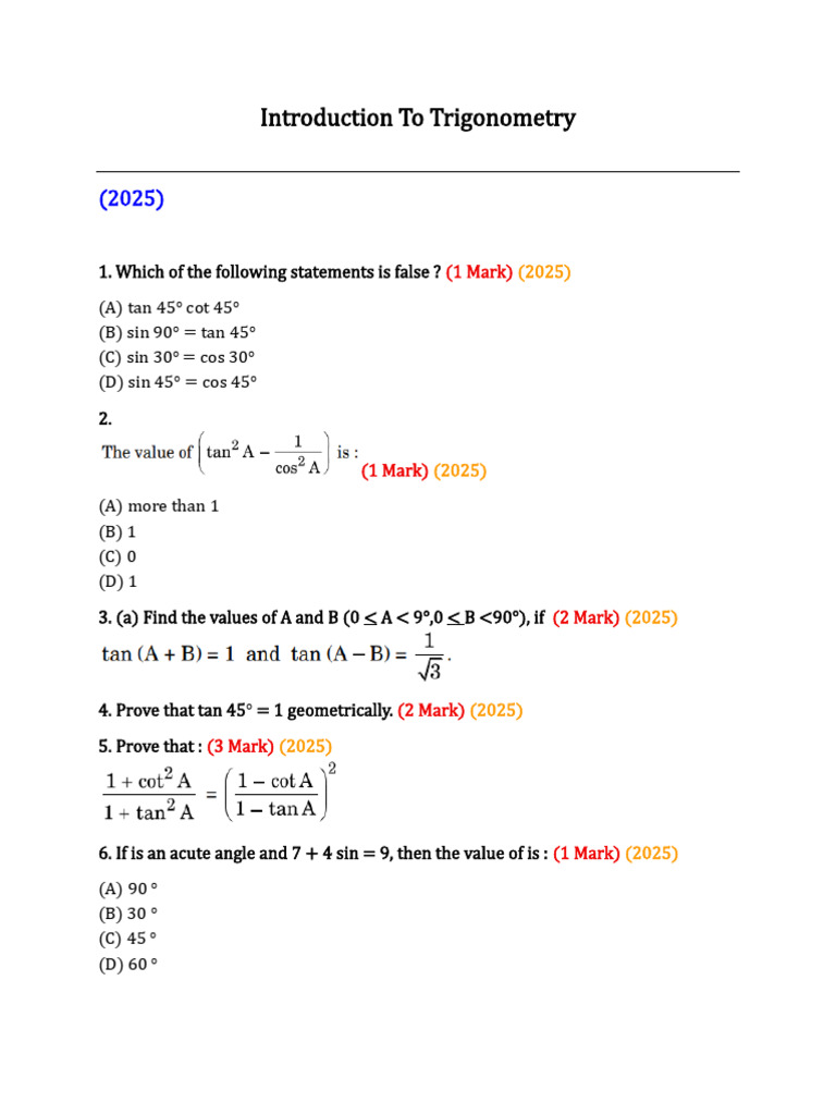 Imp of Maths Science and B | PDF | Trigonometry | Elementary Geometry