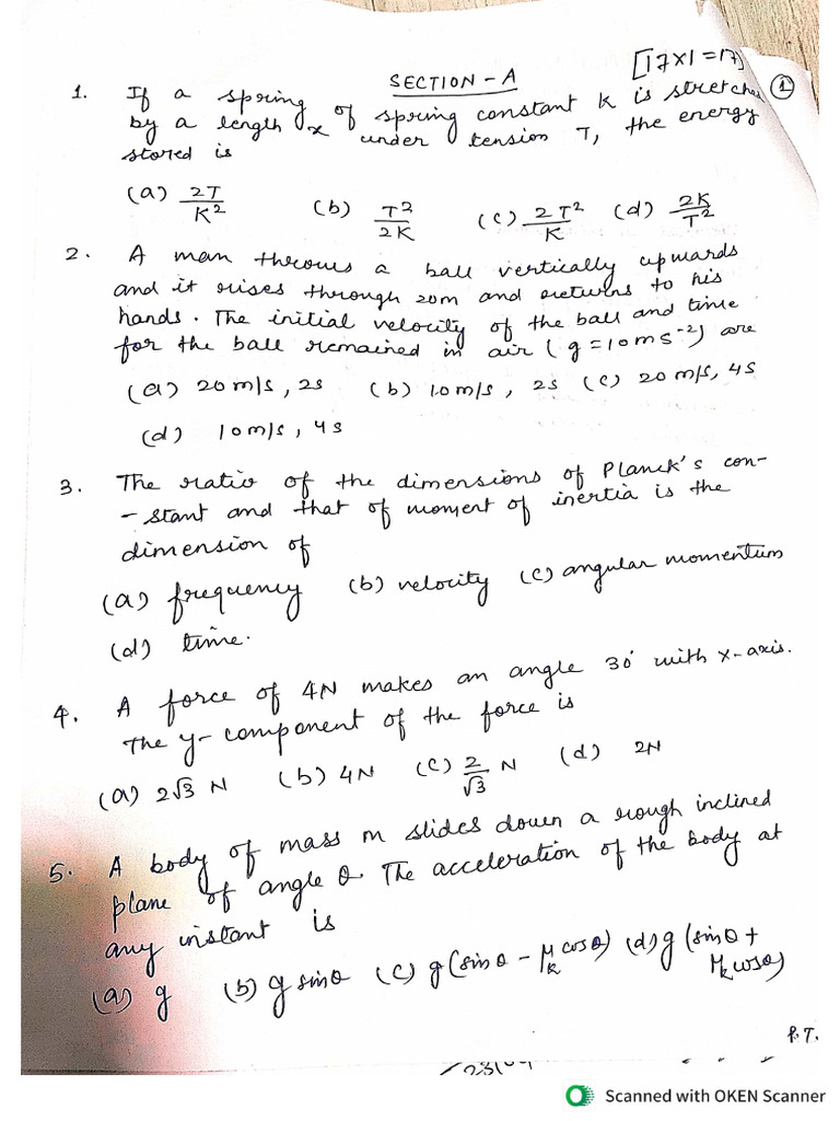 Physics SQP Mid Term Examination 2025 PDF