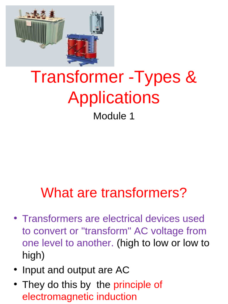 Mod 1 Transformers1 | PDF | Transformer | Inductor