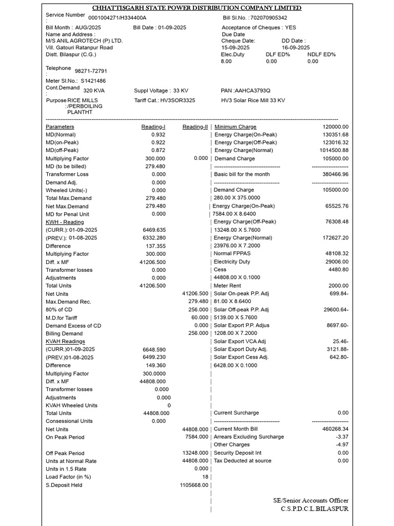 August 2025 Electricity Bill Summary | PDF | Electric Power ...