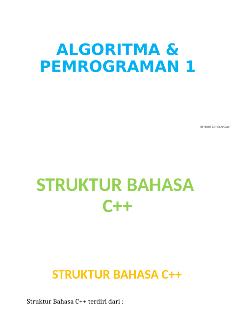 Struktur dan Tipe Data C++ Dasar | PDF