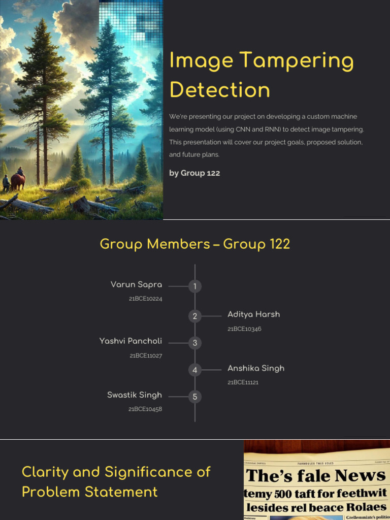 Image Tampering Detection with ML | PDF | Machine Learning | Artificial ...