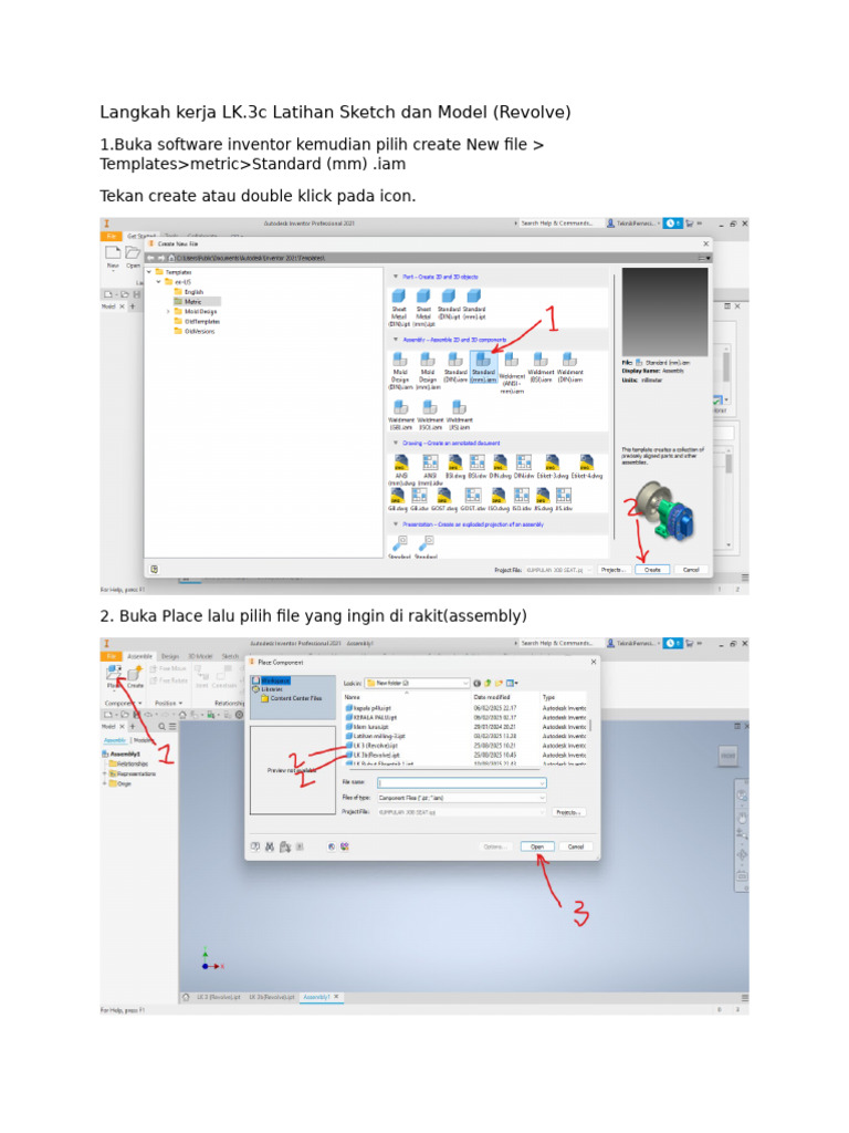 Jobsheet Inventor untuk Latihan LK.3c | PDF
