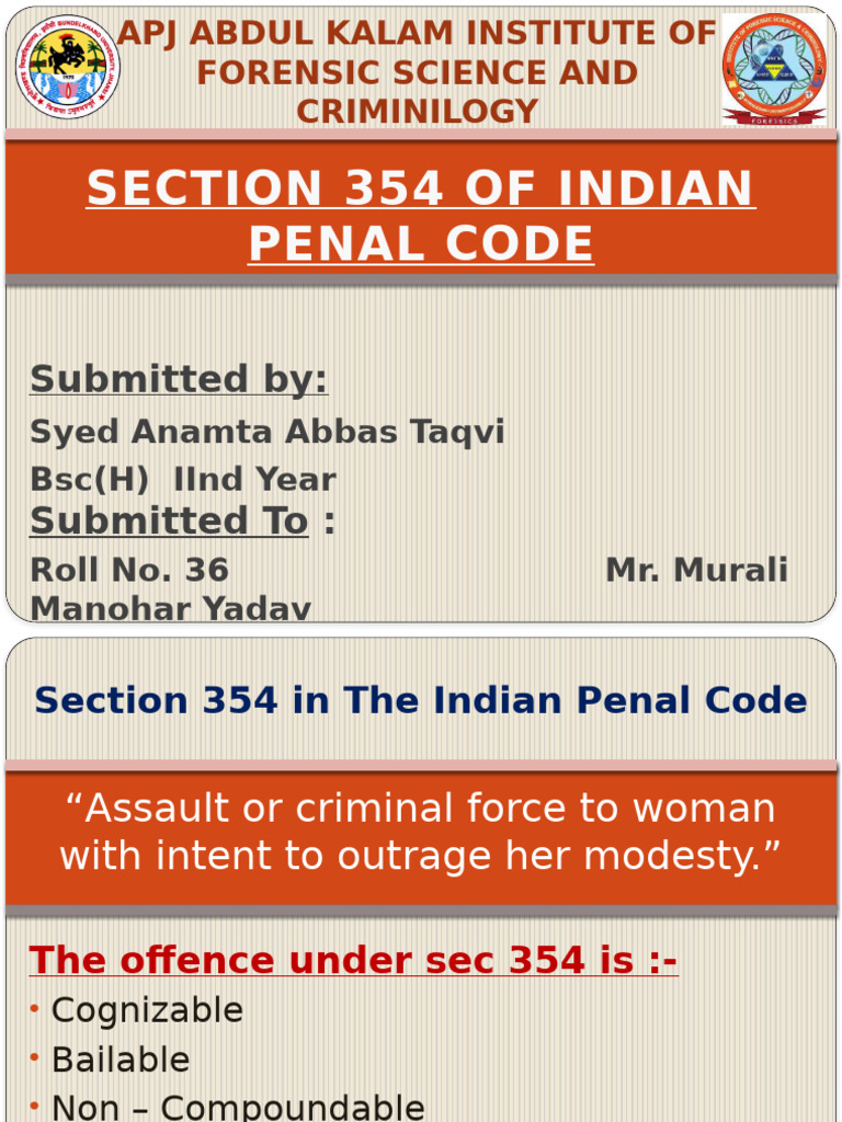 Understanding Section 354 IPC: Assault on Women | PDF | Assault | Stalking