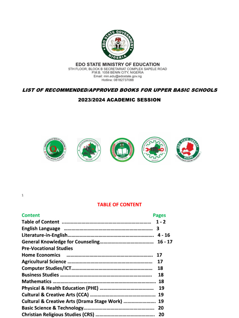 Edo State Ministry of Education Contact Info | PDF