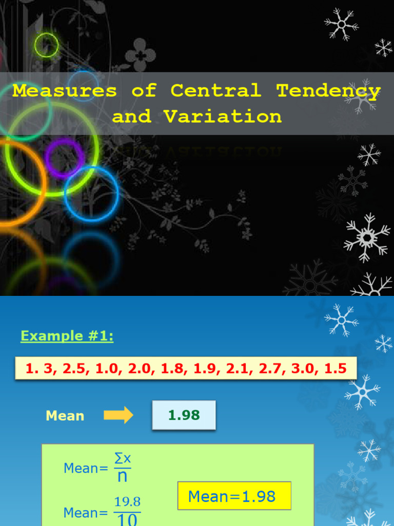 Central Tendency and Variation Explained | PDF | Median | Mode (Statistics)