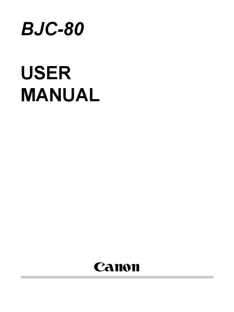 Canon Bjc 80 Printer Service Repair Manual