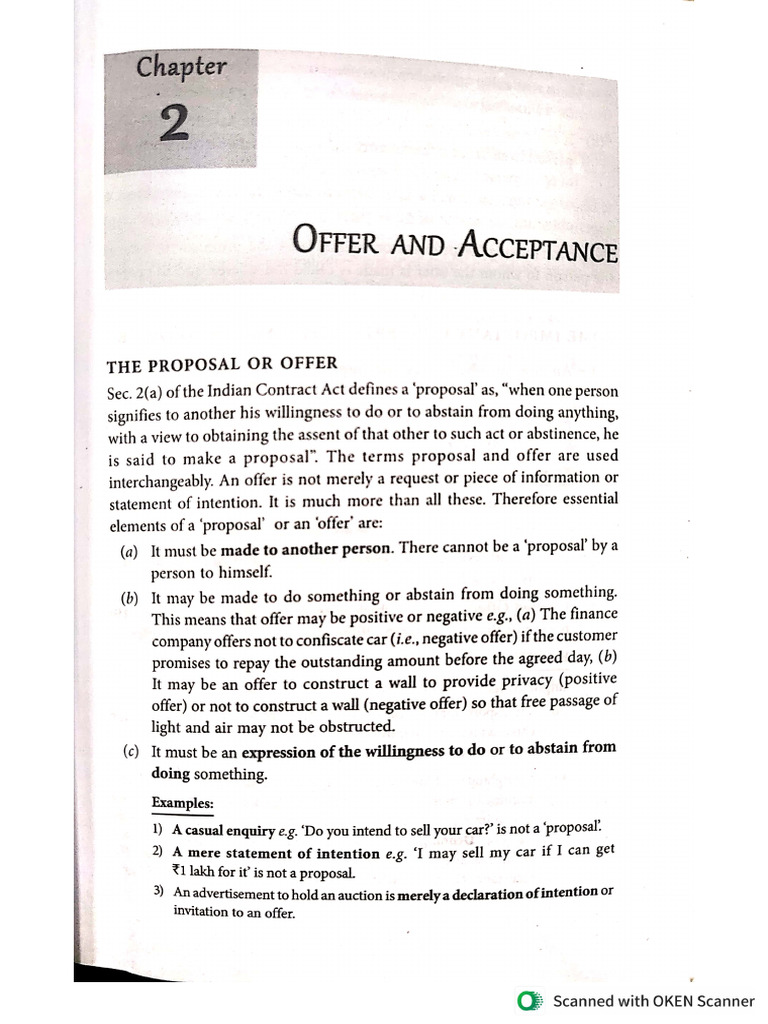 Offer and Acceptance | PDF