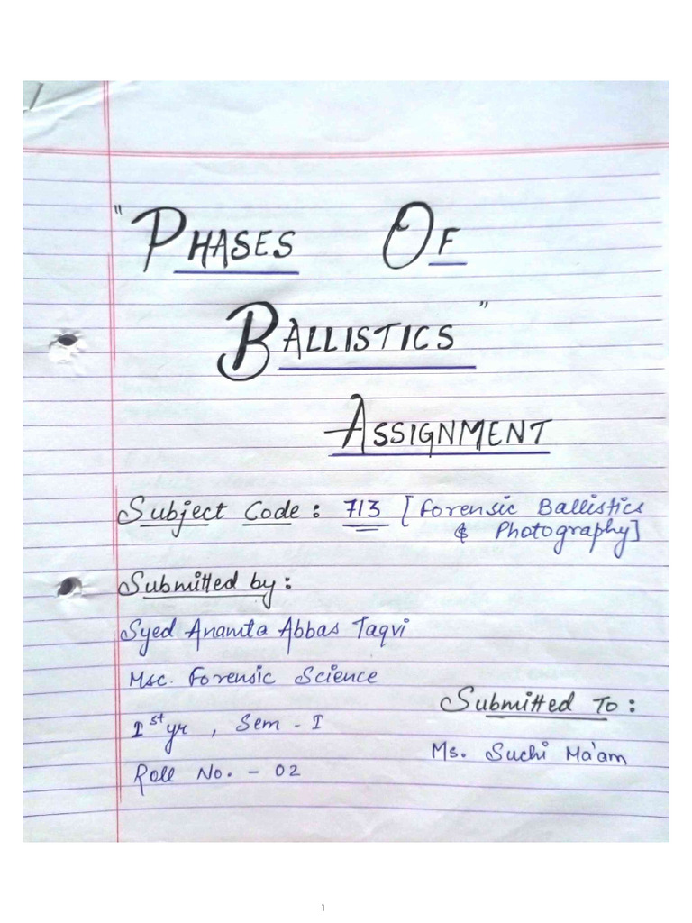 Ballistic Unit 3 Assignment (Anam) - 115923 | PDF