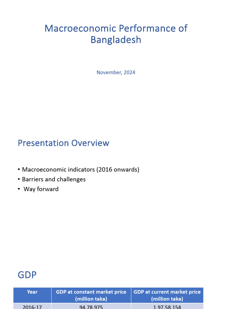Presentation Macroeconomic Performane Nov 2024 | PDF | Gross Domestic ...