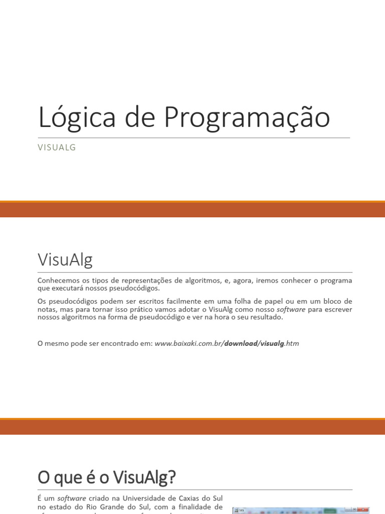 Introdução ao VisuAlg e Pseudocódigo | PDF