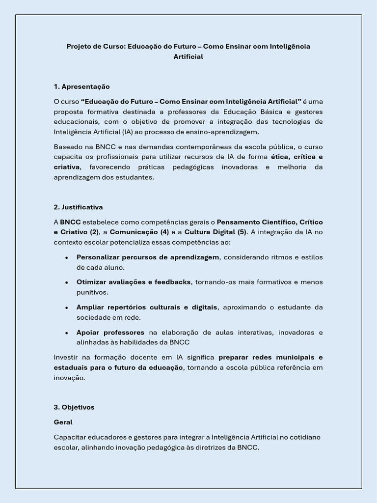 Curso de IA na Educação para Professores | PDF | Pedagogia ...