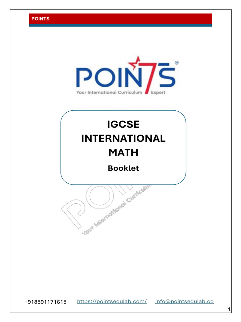IGCSE International Math Booklet | PDF | Set (Mathematics) | Equations