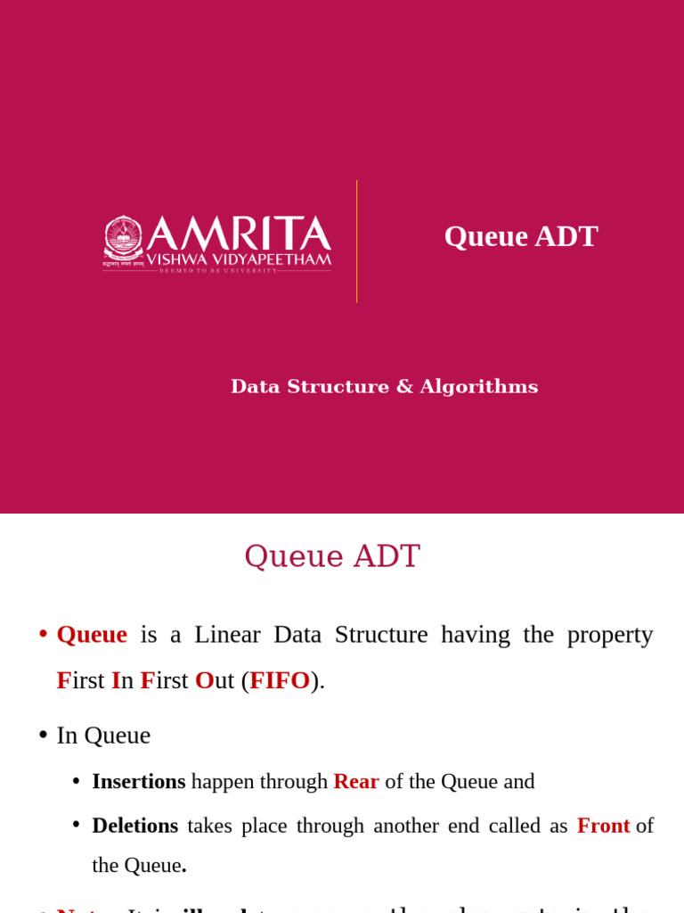 Understanding Queue ADT Operations | PDF | Queue (Abstract Data Type ...