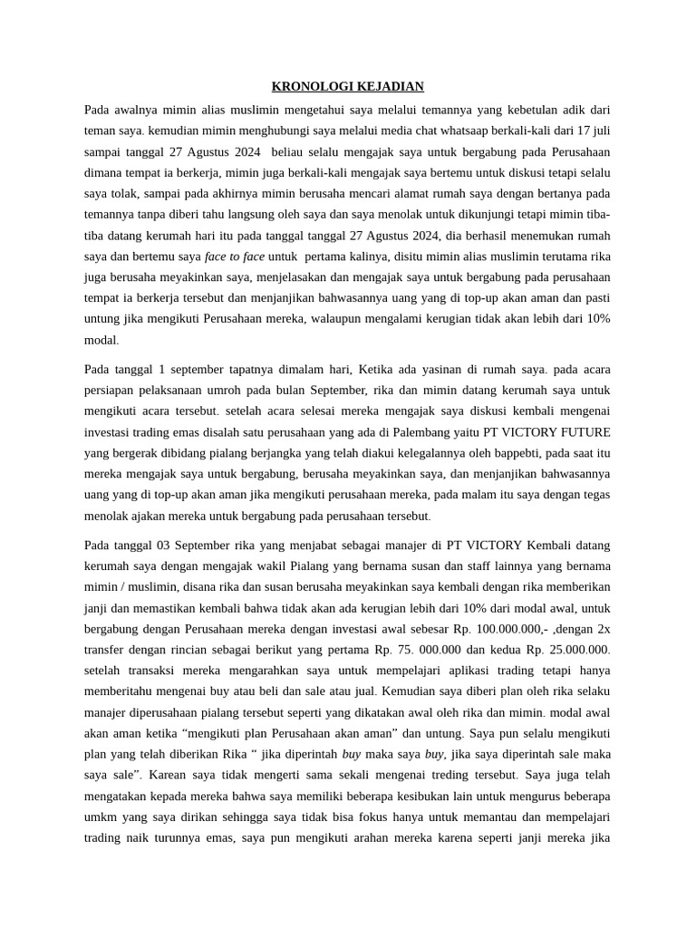 Kronologi Kejadian | PDF