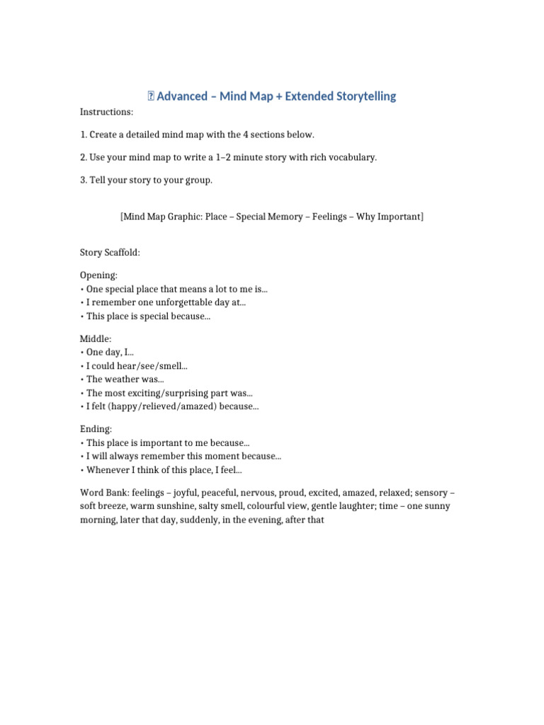 Mind Mapping for Storytelling Techniques | PDF