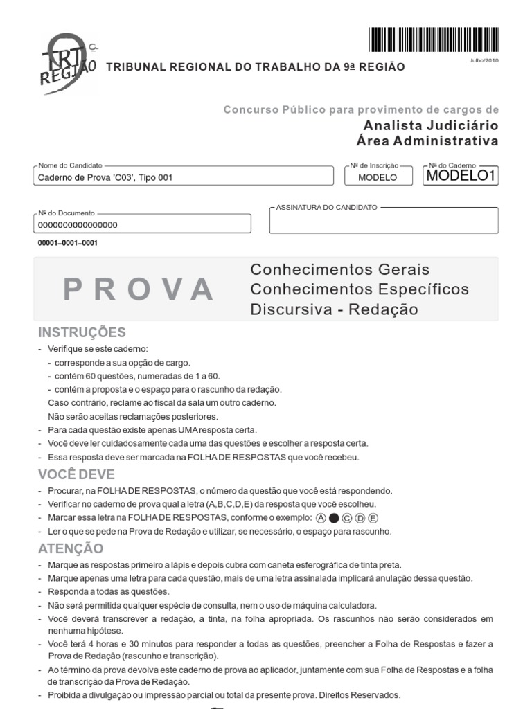 Prova C03 Tipo 001 | PDF | Business