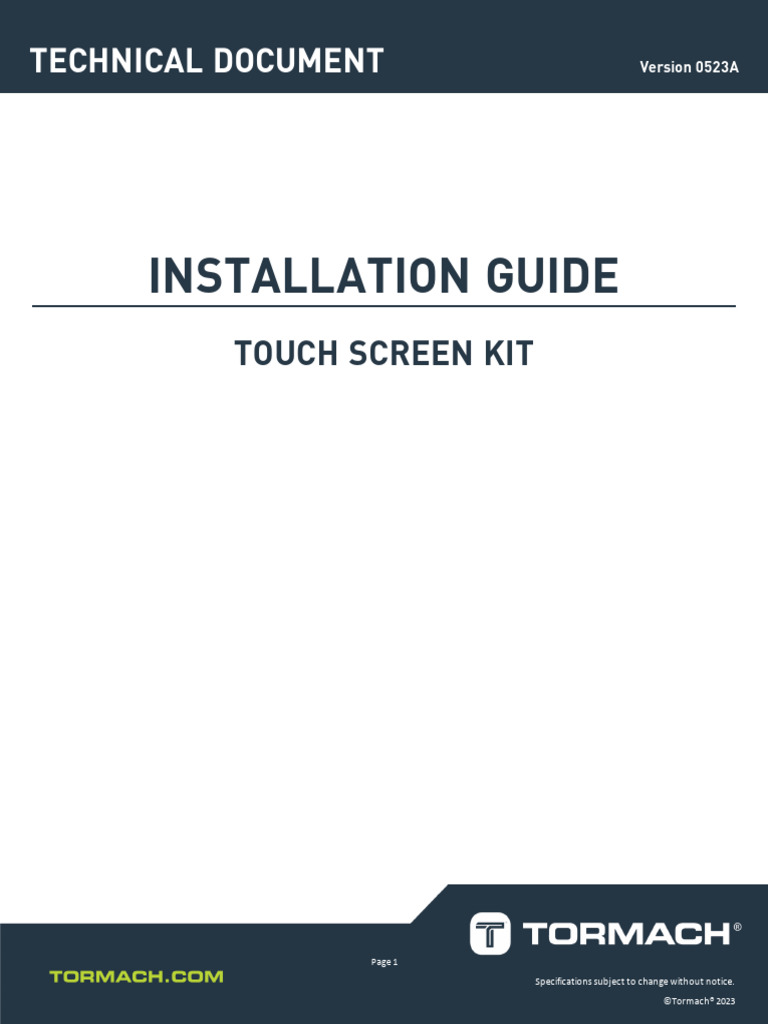 Touch Screen Kit Installation Guide | PDF | Computer Monitor | Touchscreen