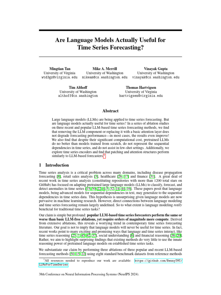 Language Models vs. Time Series Forecasting | PDF | Time Series ...