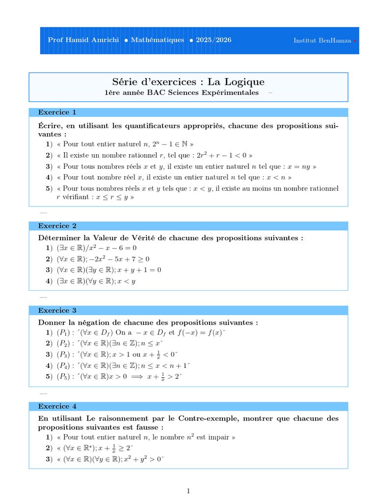 Exercices de Logique Mathématique | PDF | Méthodologie | Logique ...
